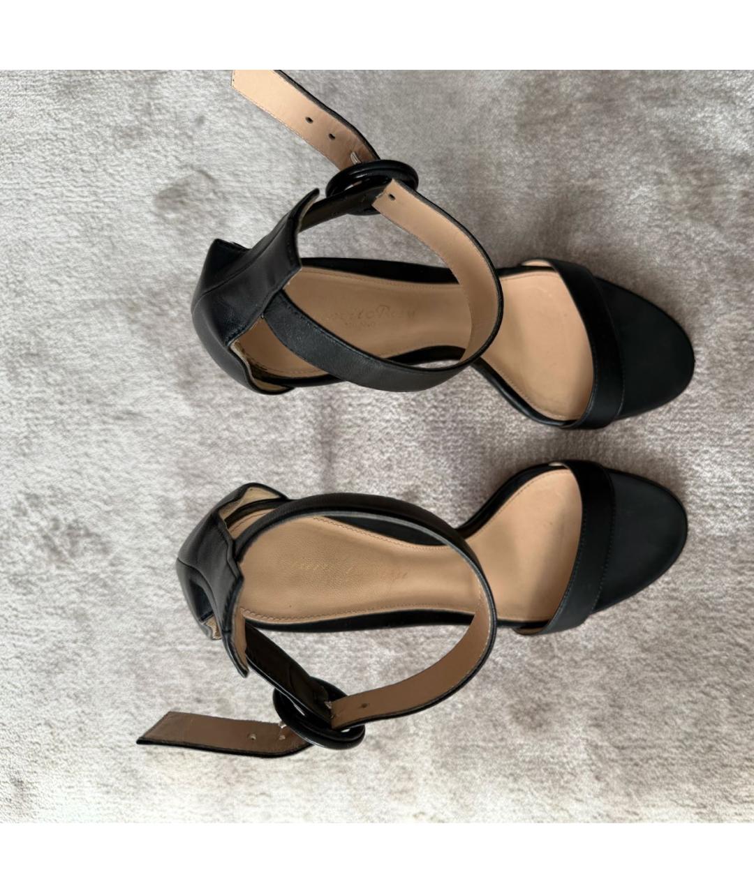 GIANVITO ROSSI Черные кожаные босоножки, фото 3