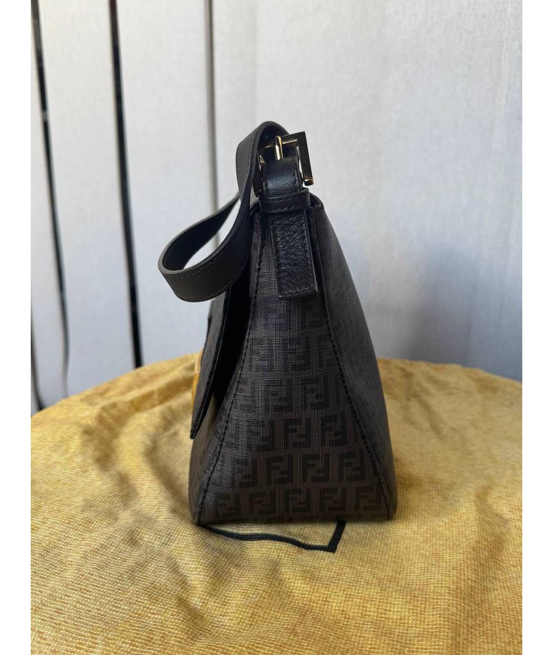 FENDI Коричневая сумка с короткими ручками из канвы, фото 7