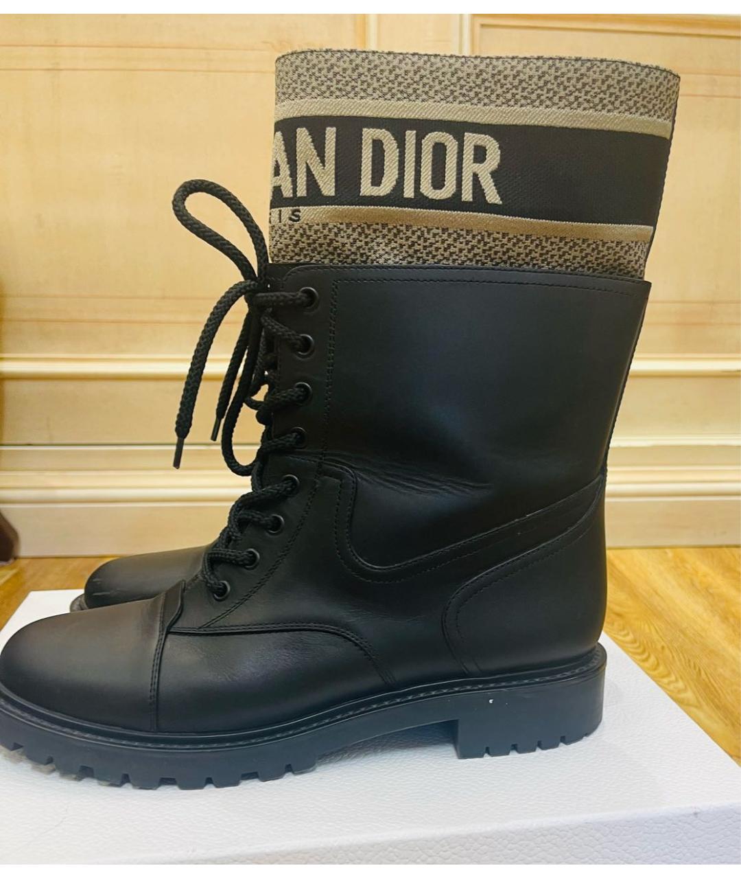 CHRISTIAN DIOR Черные кожаные ботинки, фото 9