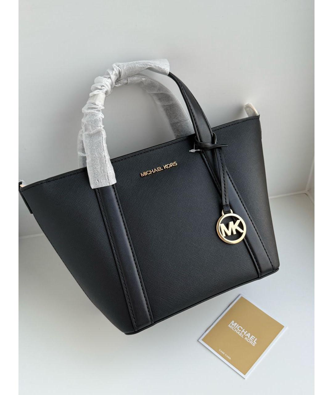 MICHAEL KORS Черная сумка тоут из канвы, фото 2
