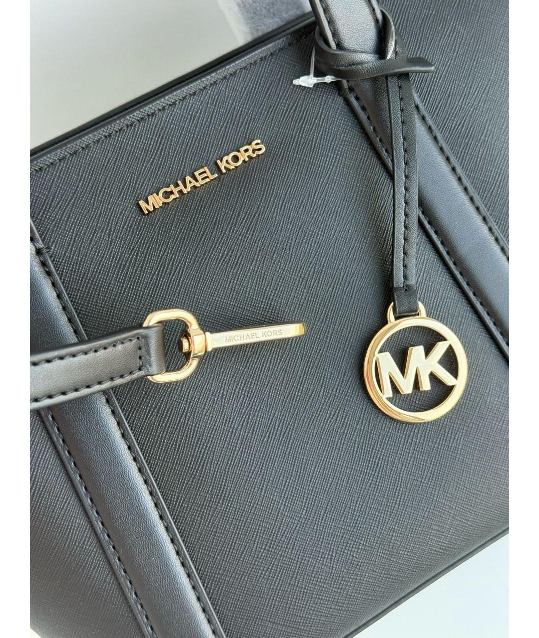 MICHAEL KORS Черная сумка тоут из канвы, фото 5