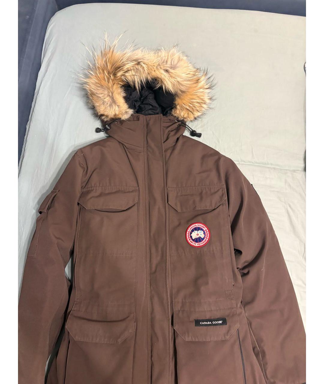CANADA GOOSE Коричневая полиамидовая парка, фото 2
