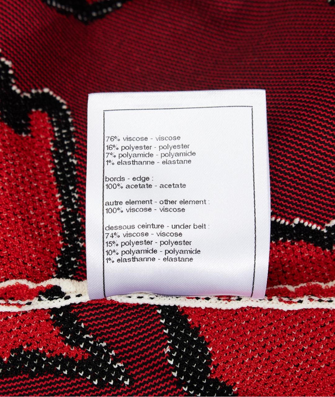 CHANEL Красная вискозная юбка макси, фото 5