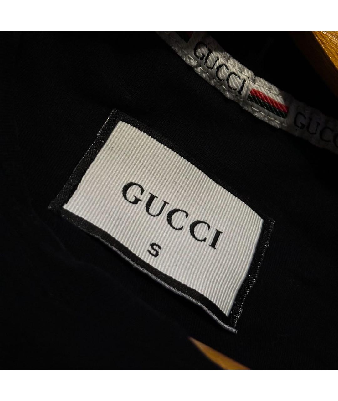 GUCCI Черная хлопковая футболка, фото 3