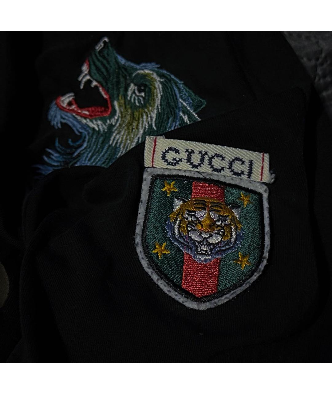 GUCCI Черная хлопковая футболка, фото 5