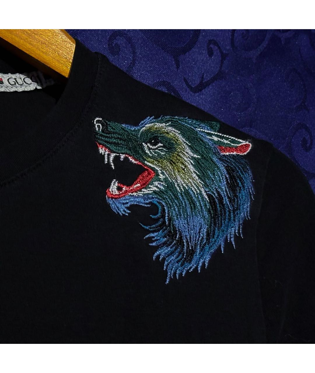GUCCI Черная хлопковая футболка, фото 6