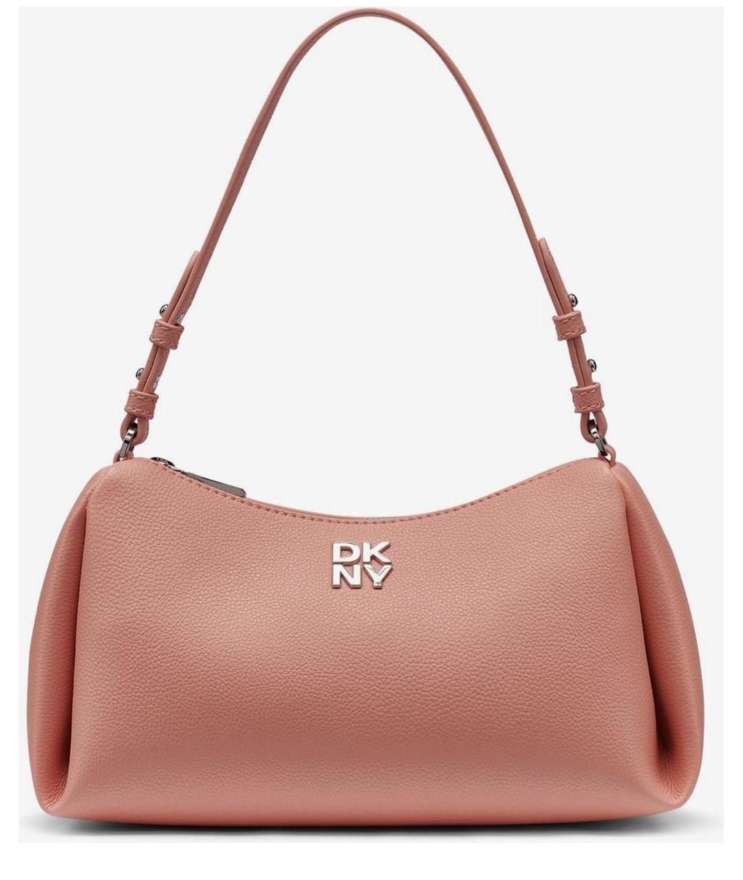 DKNY Розовая сумка с короткими ручками из искусственной кожи, фото 9