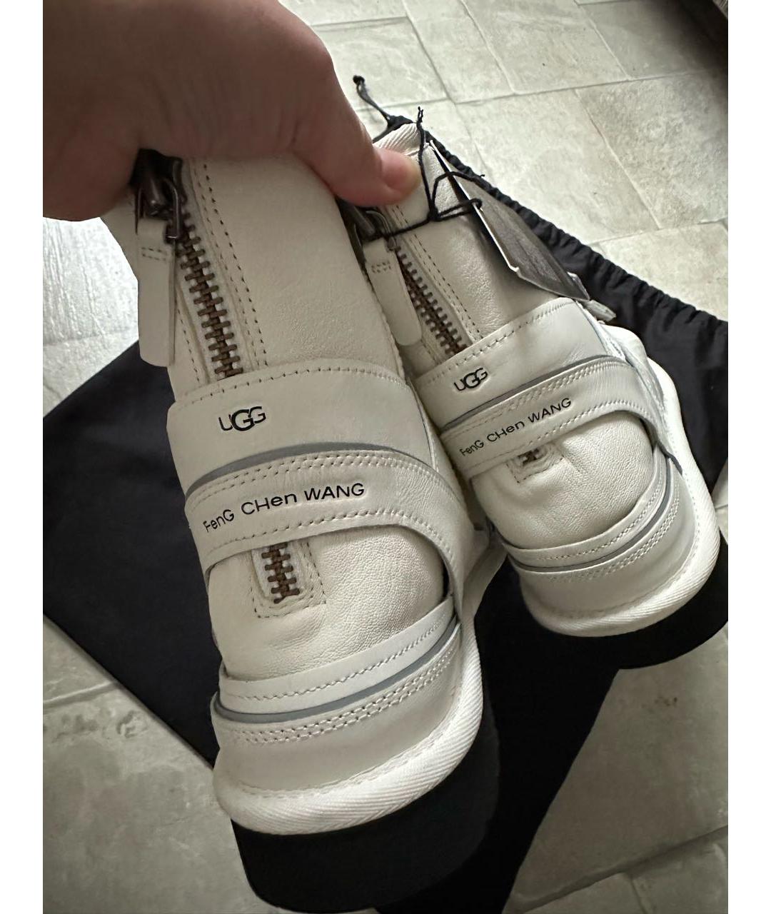 UGG Белые кожаные полусапоги, фото 7