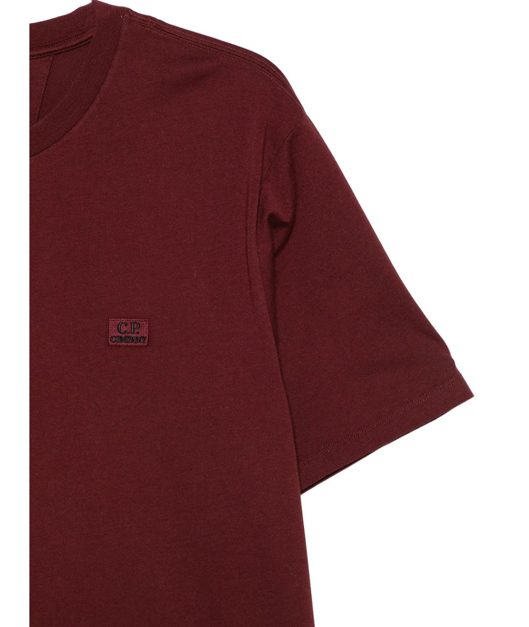 CP COMPANY Бордовая хлопковая футболка, фото 3