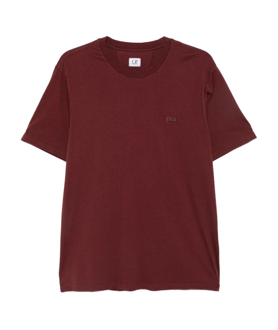 CP COMPANY Бордовая хлопковая футболка, фото 1