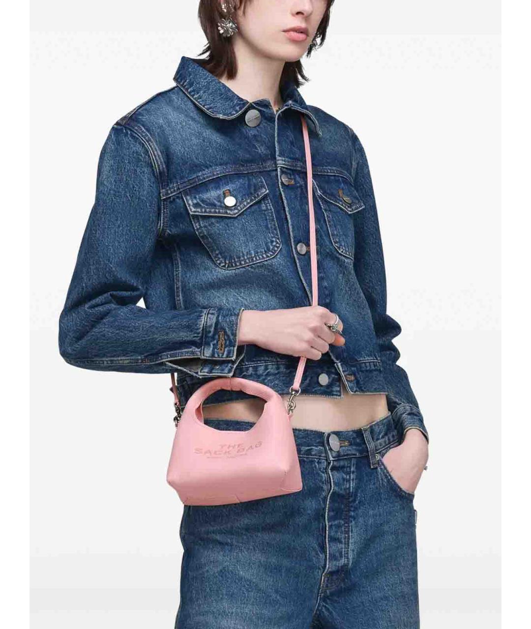 MARC JACOBS Розовая кожаная сумка с короткими ручками, фото 2