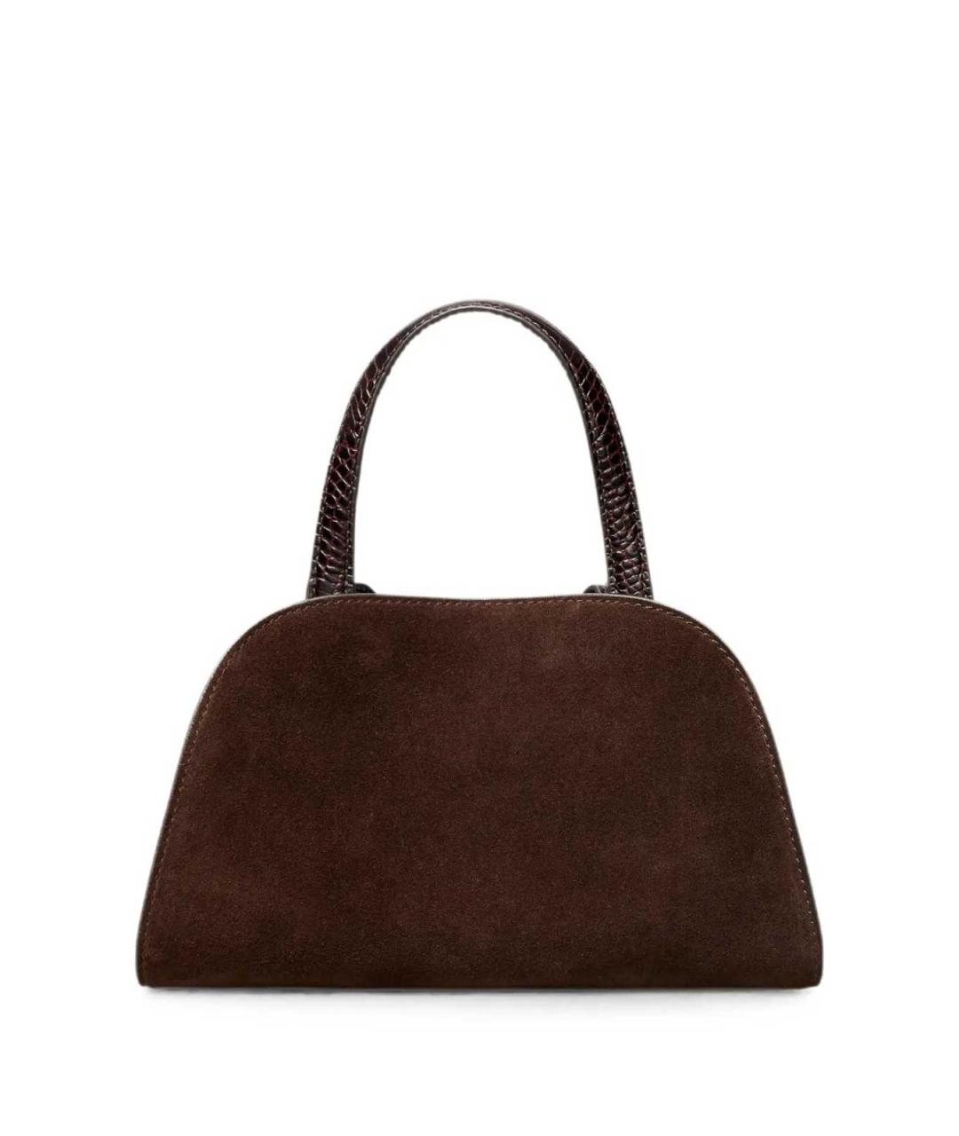 TORY BURCH Коричневая замшевая сумка с короткими ручками, фото 2