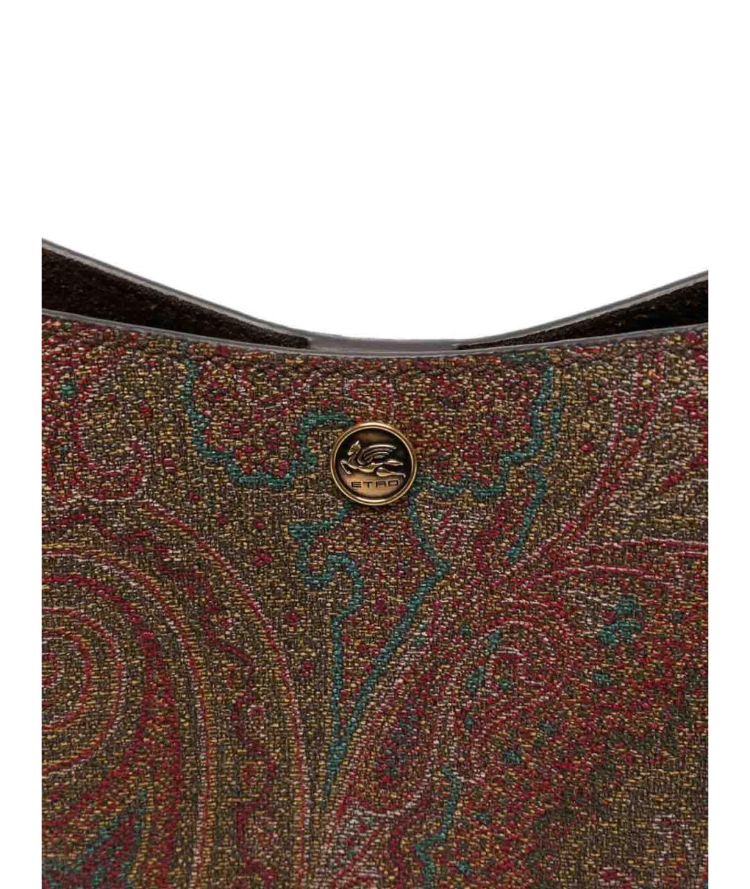 ETRO Коричневая кожаная сумка через плечо, фото 4