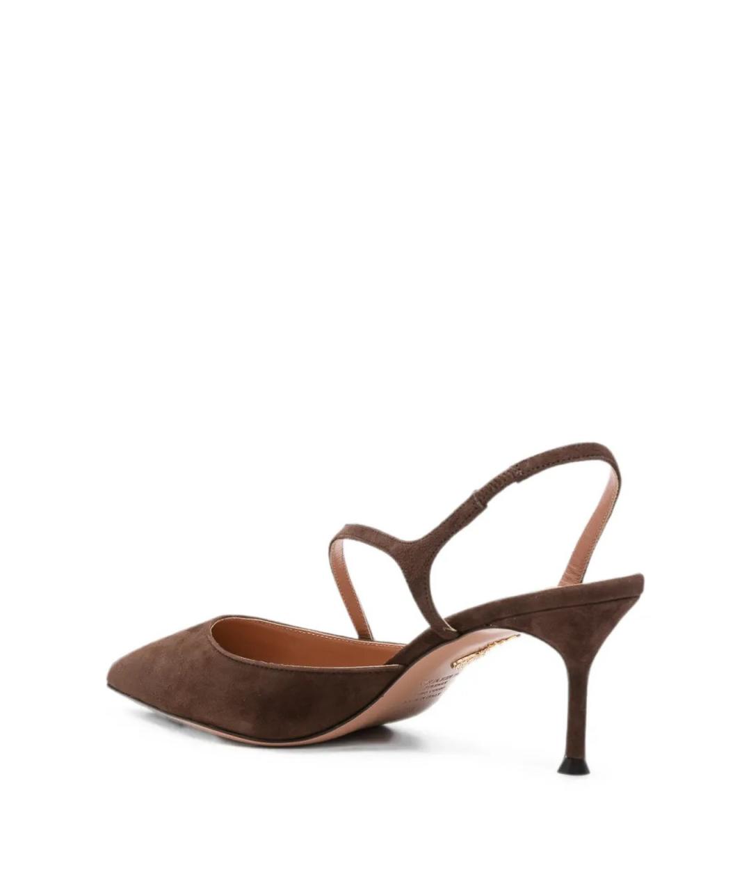 AQUAZZURA Коричневые замшевые туфли, фото 3