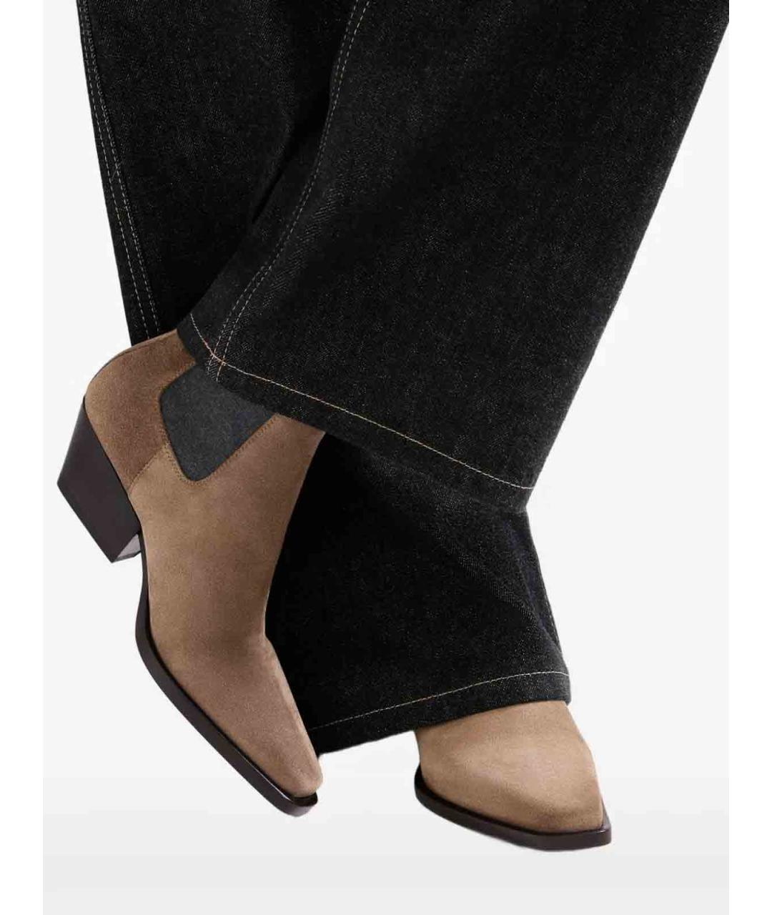 BRUNELLO CUCINELLI Коричневые кожаные ботильоны, фото 3