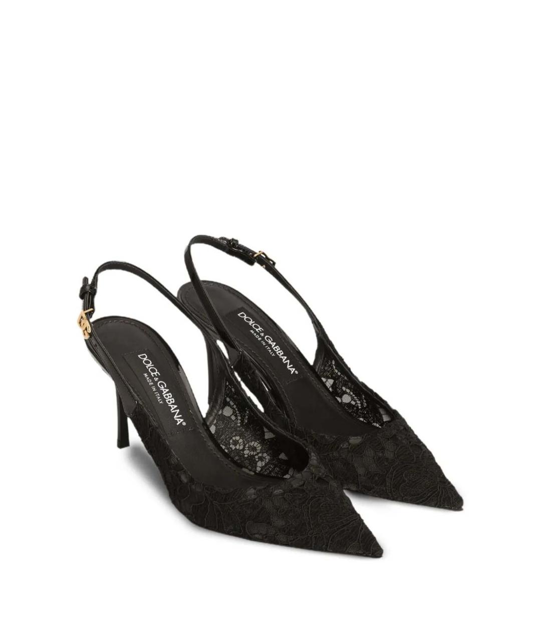 DOLCE&GABBANA Черные текстильные туфли, фото 2
