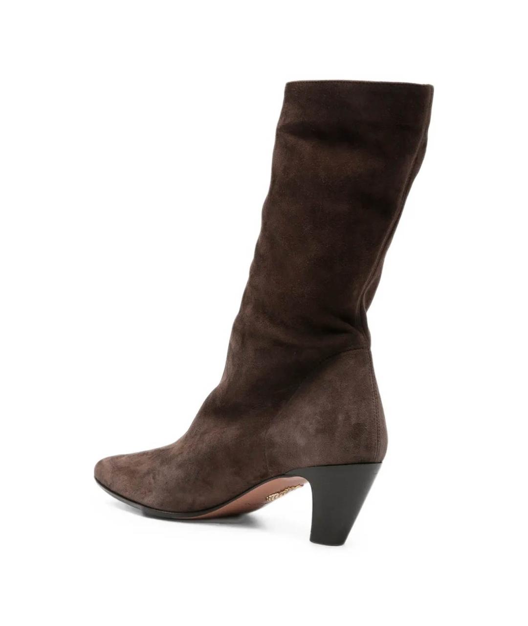 AQUAZZURA Коричневые замшевые ботильоны, фото 2