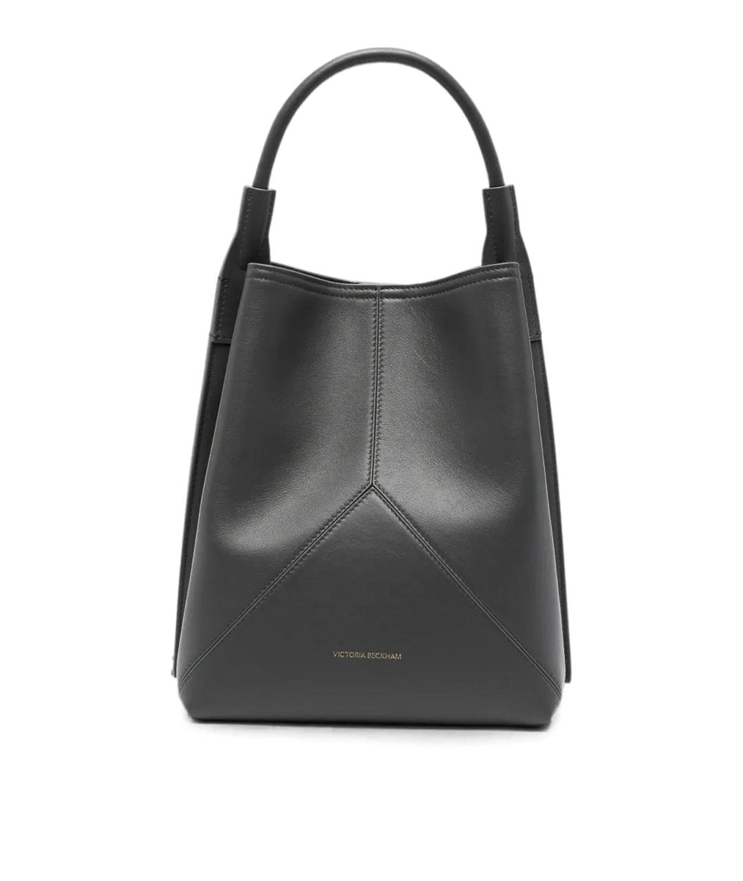 VICTORIA BECKHAM Серая кожаная сумка с короткими ручками, фото 1