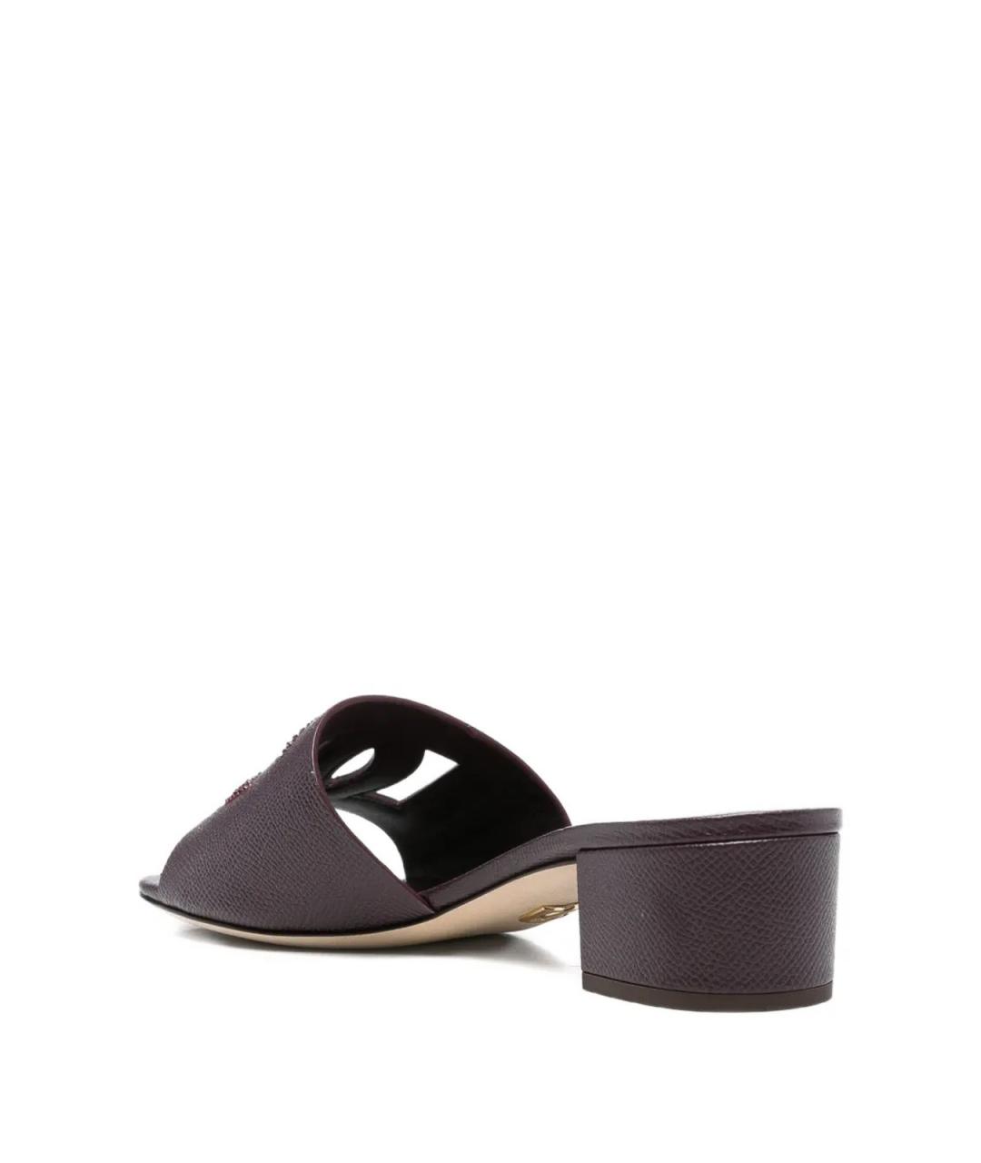 DOLCE&GABBANA Бордовые кожаные мюли, фото 4