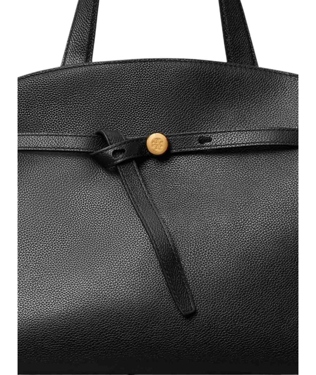 TORY BURCH Черная кожаная сумка тоут, фото 4