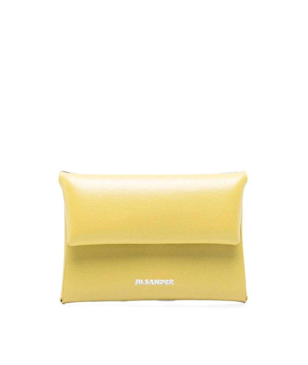 JIL SANDER Желтый кожаный кардхолдер, фото 1