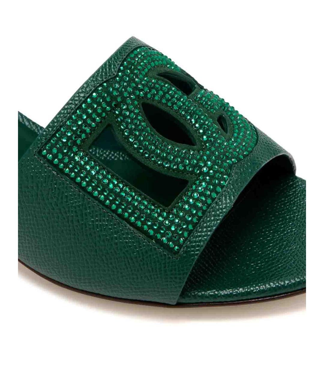 DOLCE&GABBANA Зеленые мюли, фото 4