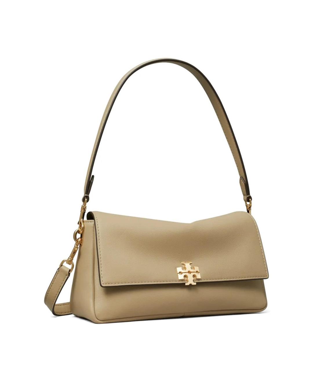 TORY BURCH Бежевая кожаная сумка через плечо, фото 3