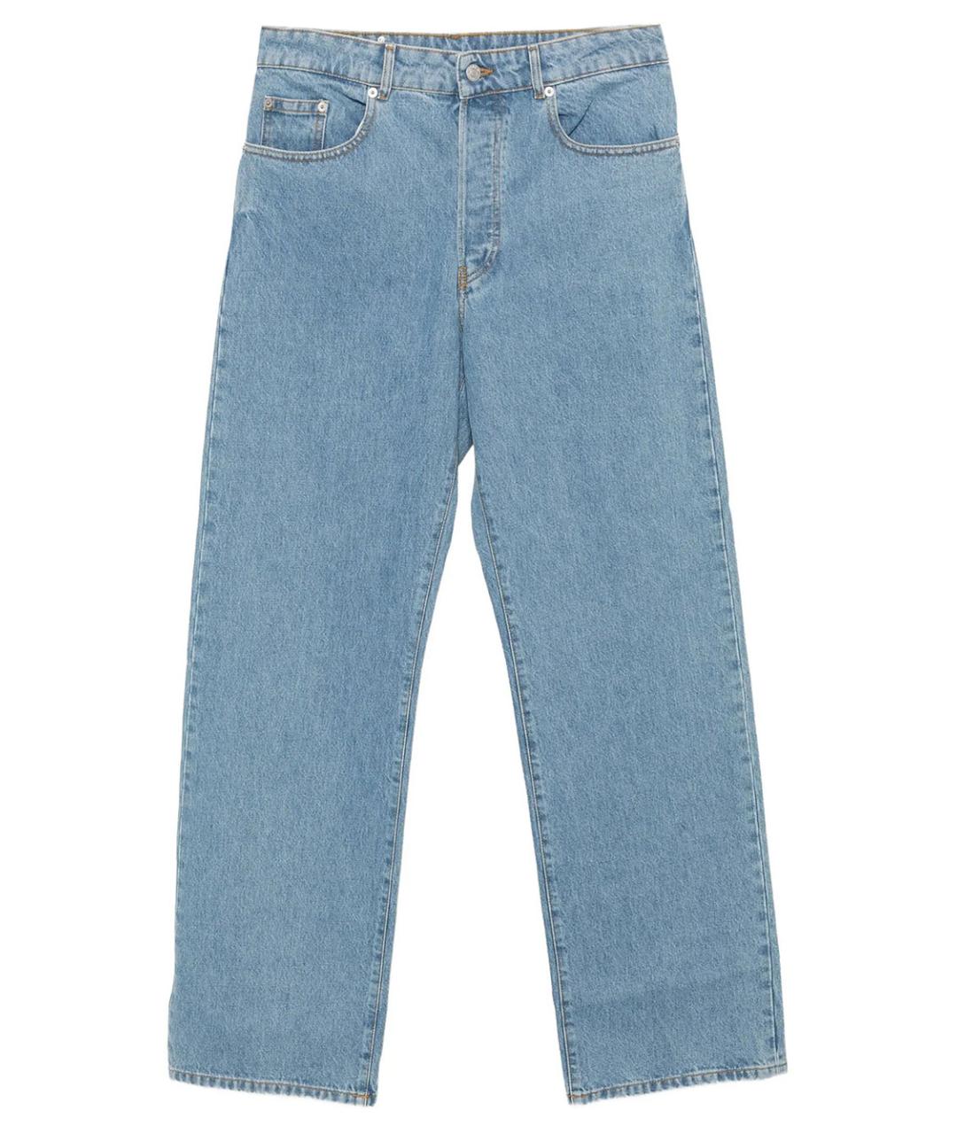 DRIES VAN NOTEN Голубые хлопковые прямые джинсы, фото 1