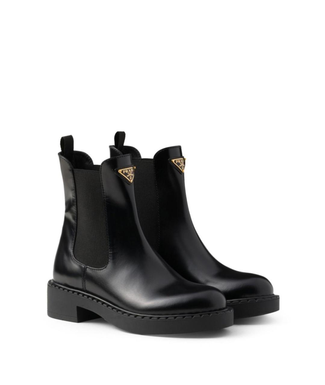 PRADA Черные кожаные ботинки, фото 5