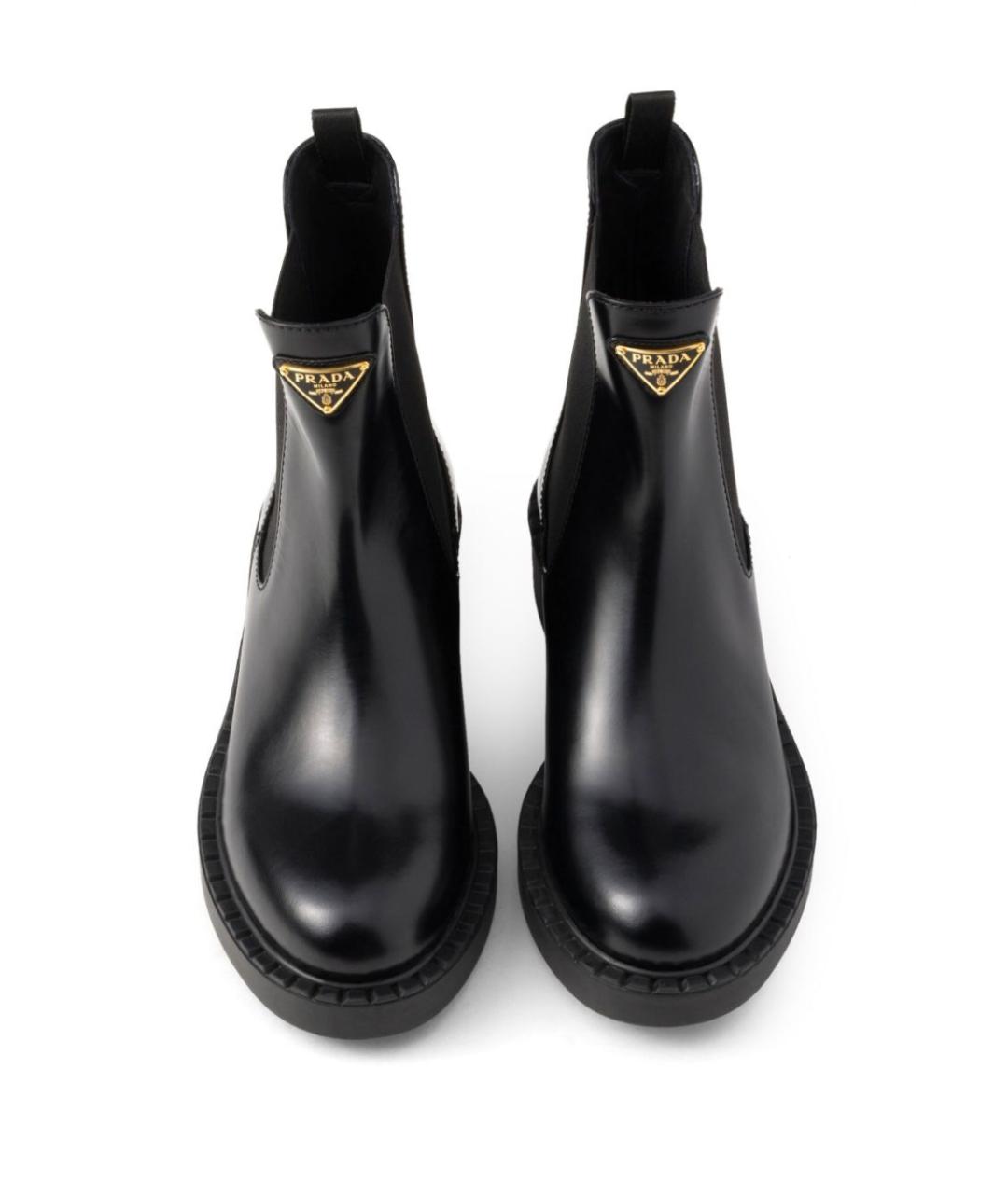 PRADA Черные кожаные ботинки, фото 2