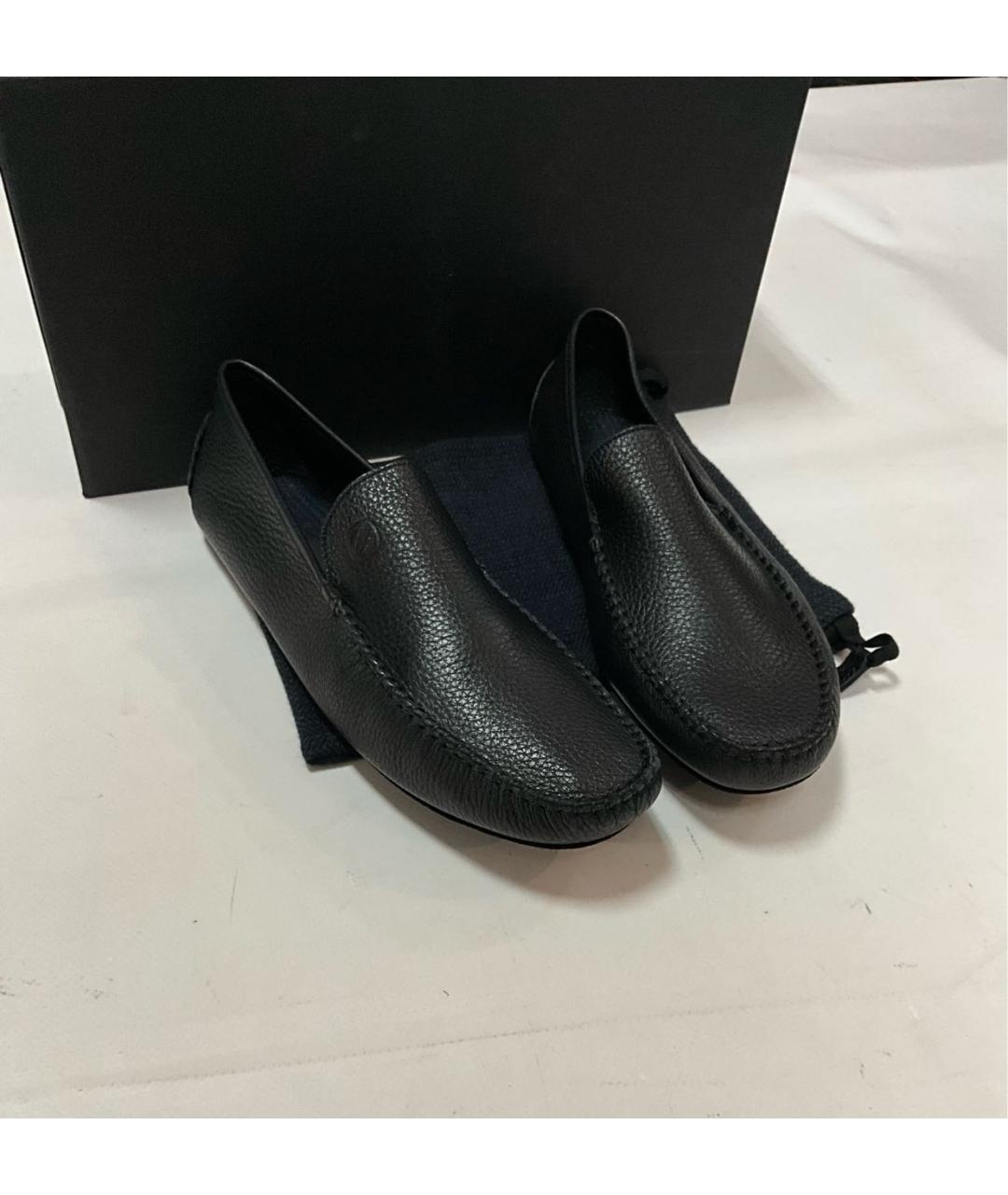 ERMENEGILDO ZEGNA XXX Черные кожаные мокасины, фото 2