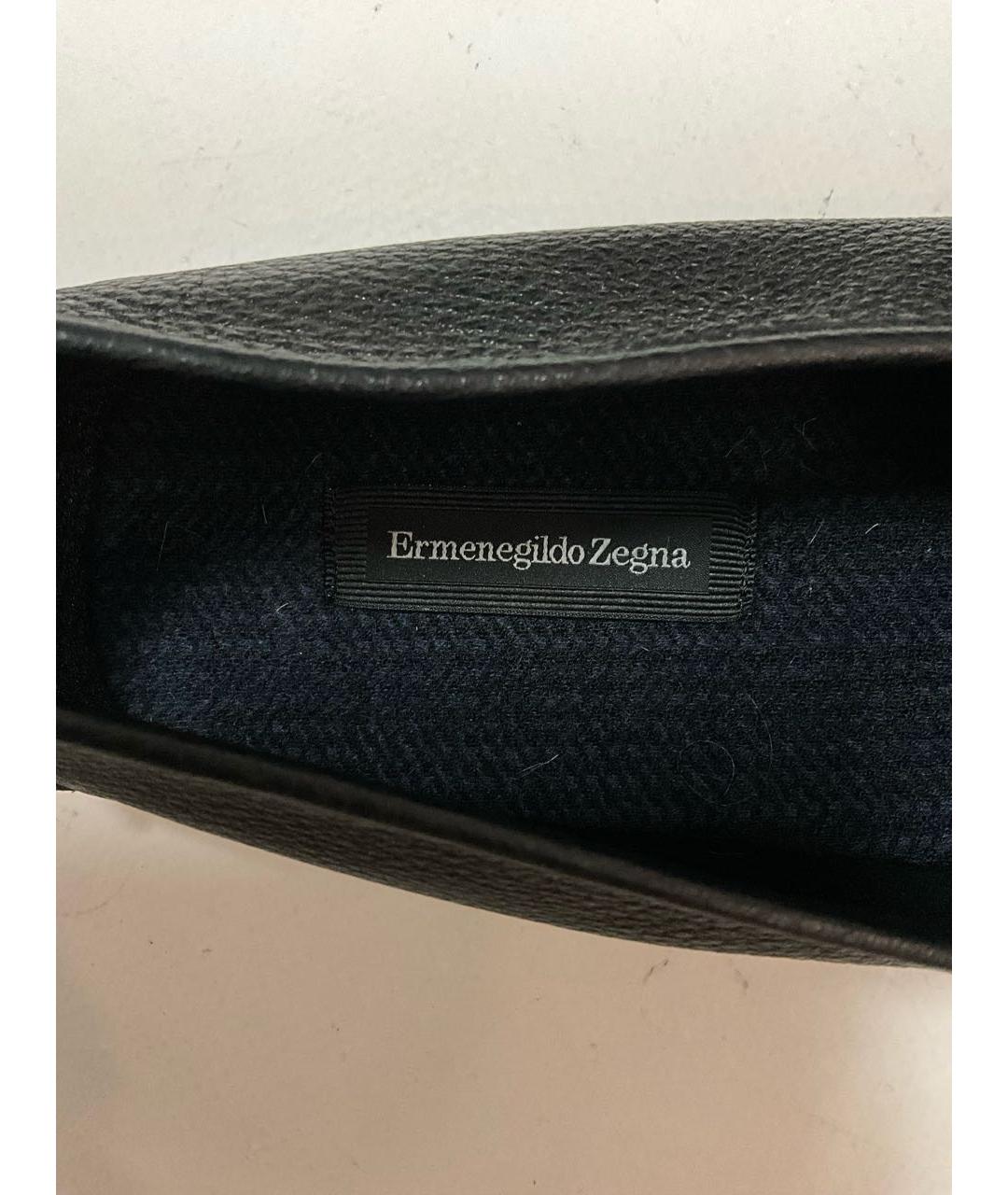 ERMENEGILDO ZEGNA XXX Черные кожаные мокасины, фото 4