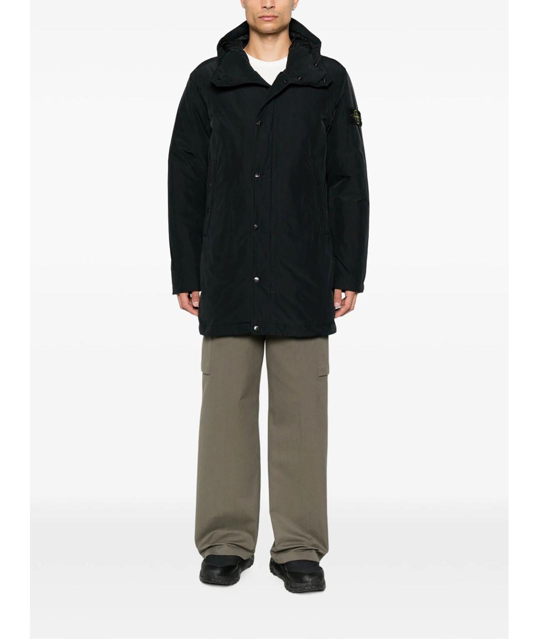 STONE ISLAND Черная полиэстеровая куртка, фото 2