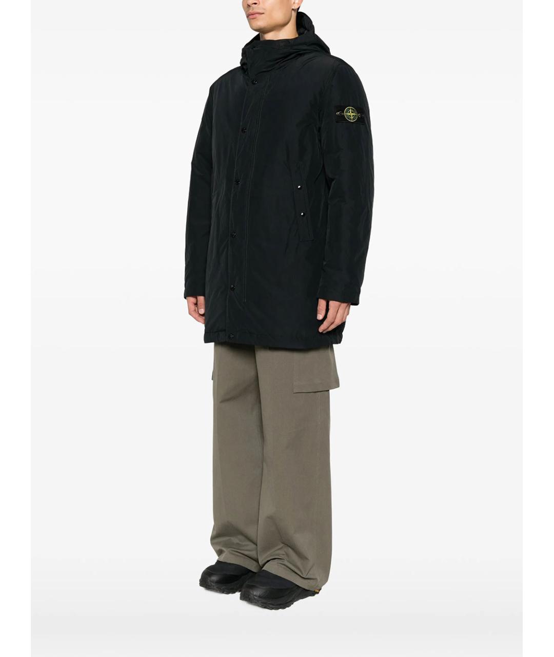 STONE ISLAND Черная полиэстеровая куртка, фото 5