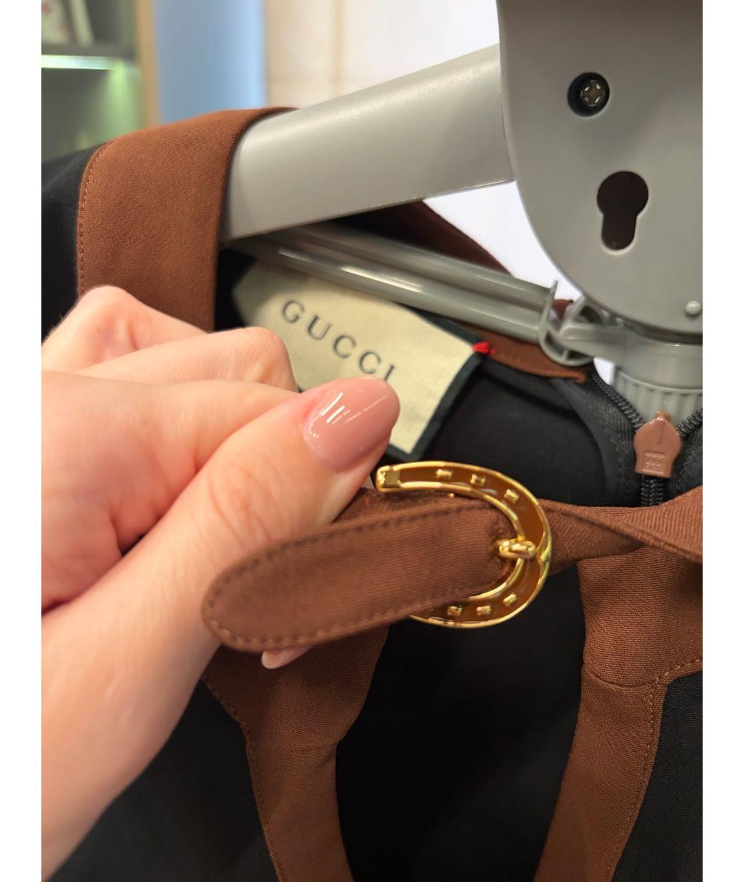 GUCCI Темно-синее вискозное повседневное платье, фото 3