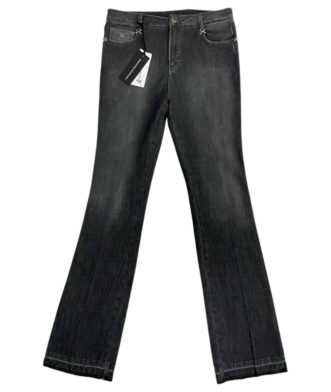 ERMANNO SCERVINO Серые хлопко-эластановые джинсы клеш, фото 1