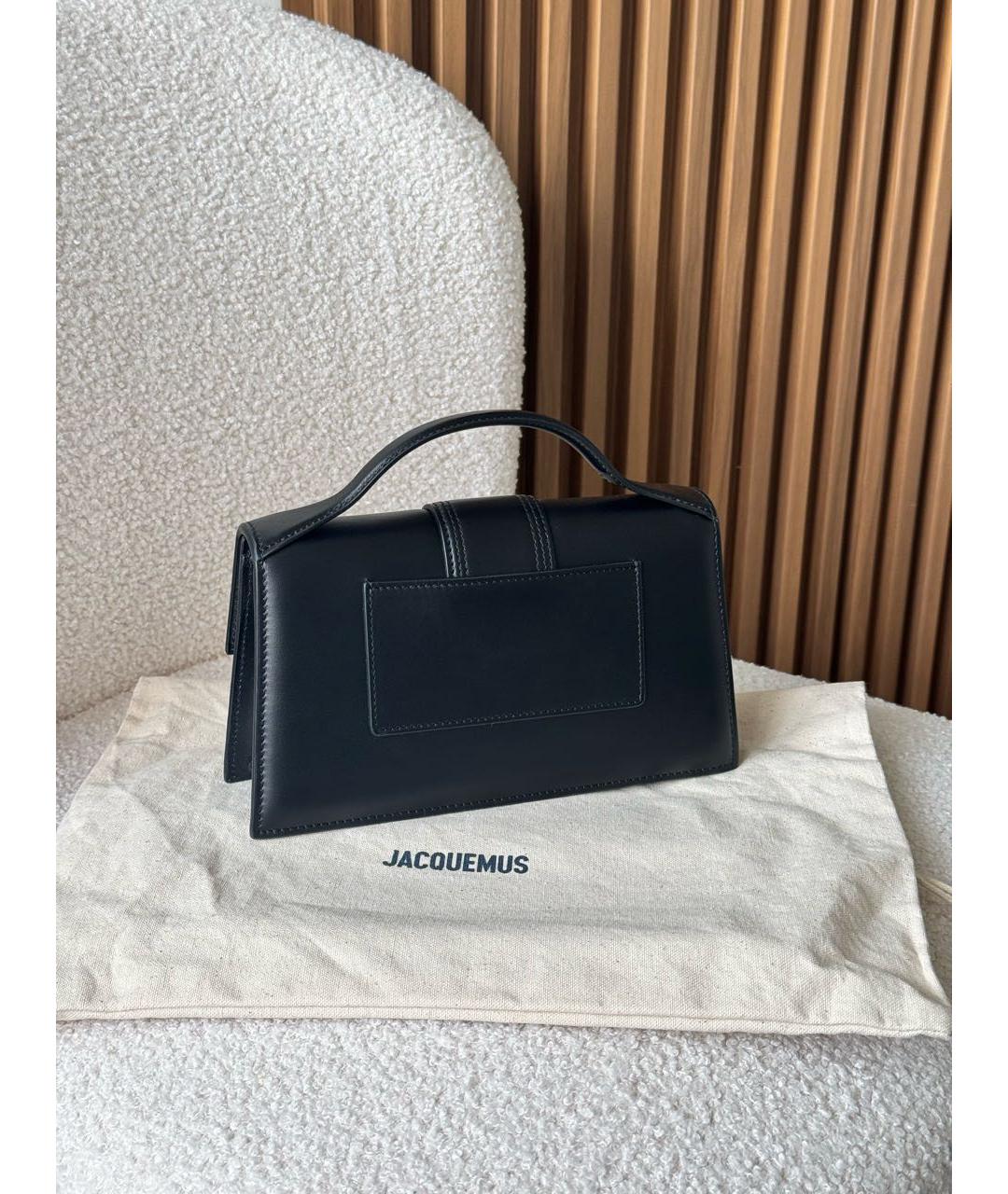 JACQUEMUS Черная кожаная сумка через плечо, фото 4