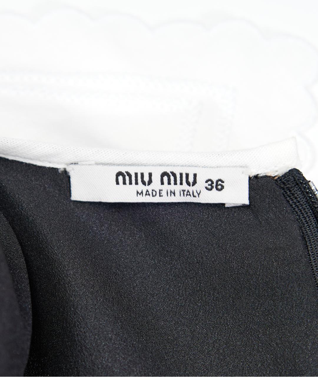MIU MIU Черное вискозное повседневное платье, фото 3
