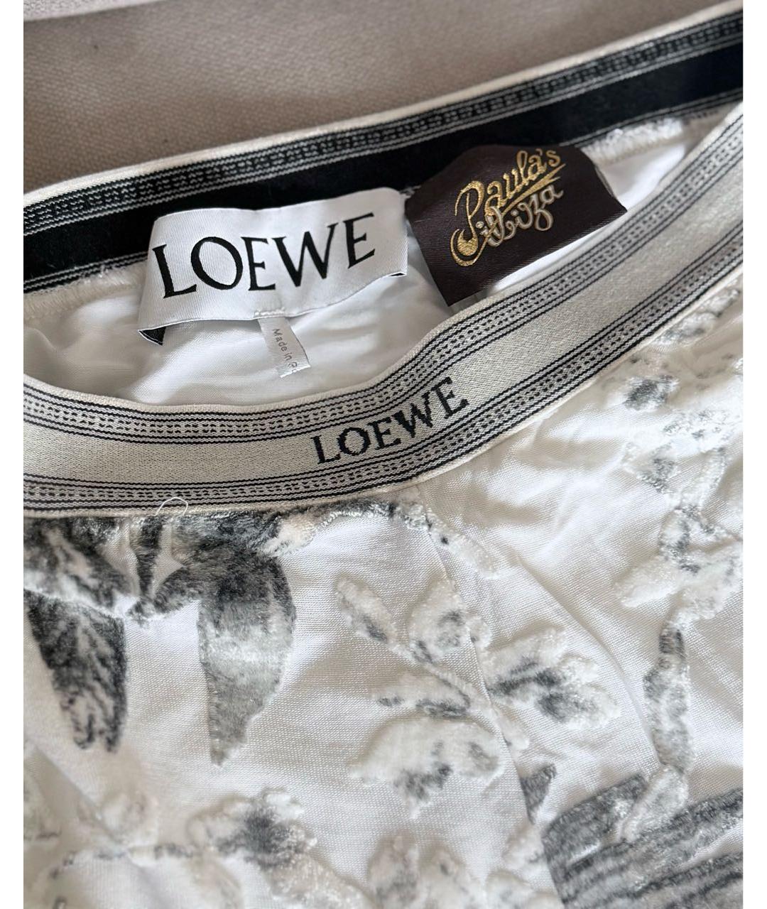 LOEWE Белые вискозные прямые брюки, фото 4