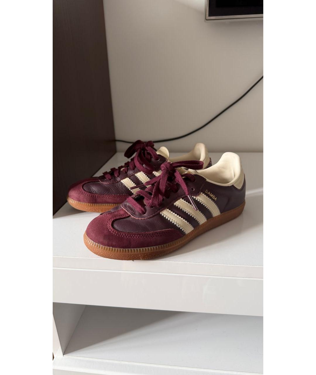 ADIDAS Бордовые замшевые кроссовки, фото 8