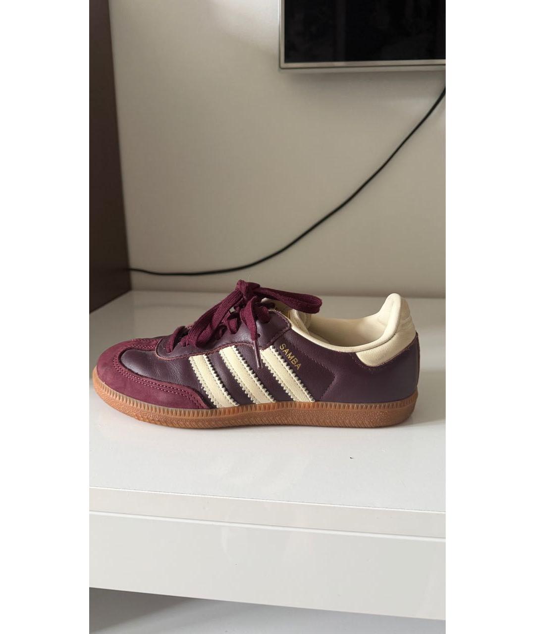 ADIDAS Бордовые замшевые кроссовки, фото 9