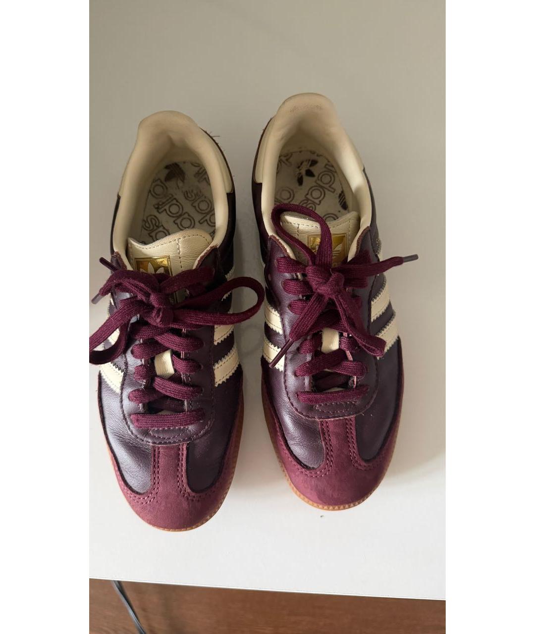 ADIDAS Бордовые замшевые кроссовки, фото 3