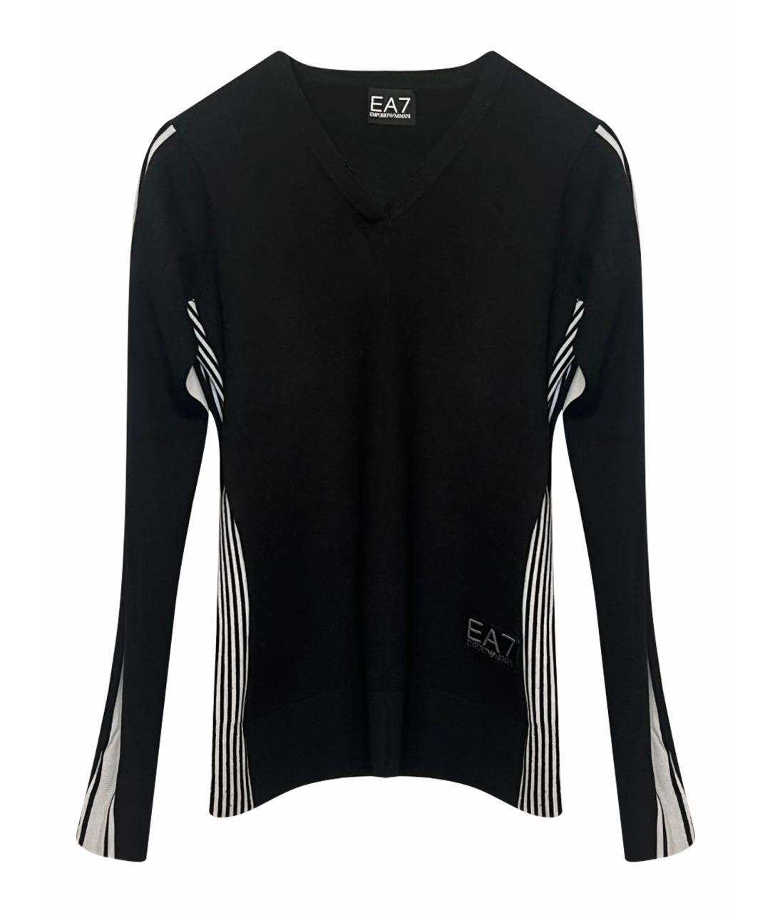 ARMANI EXCHANGE Черный вискозный джемпер / свитер, фото 1