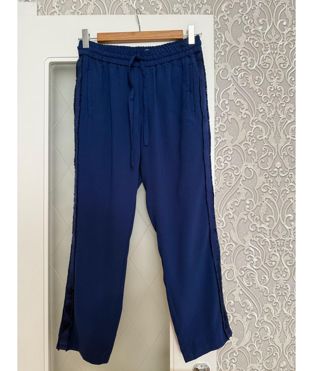 ZADIG & VOLTAIRE Синие ацетатные прямые брюки, фото 5