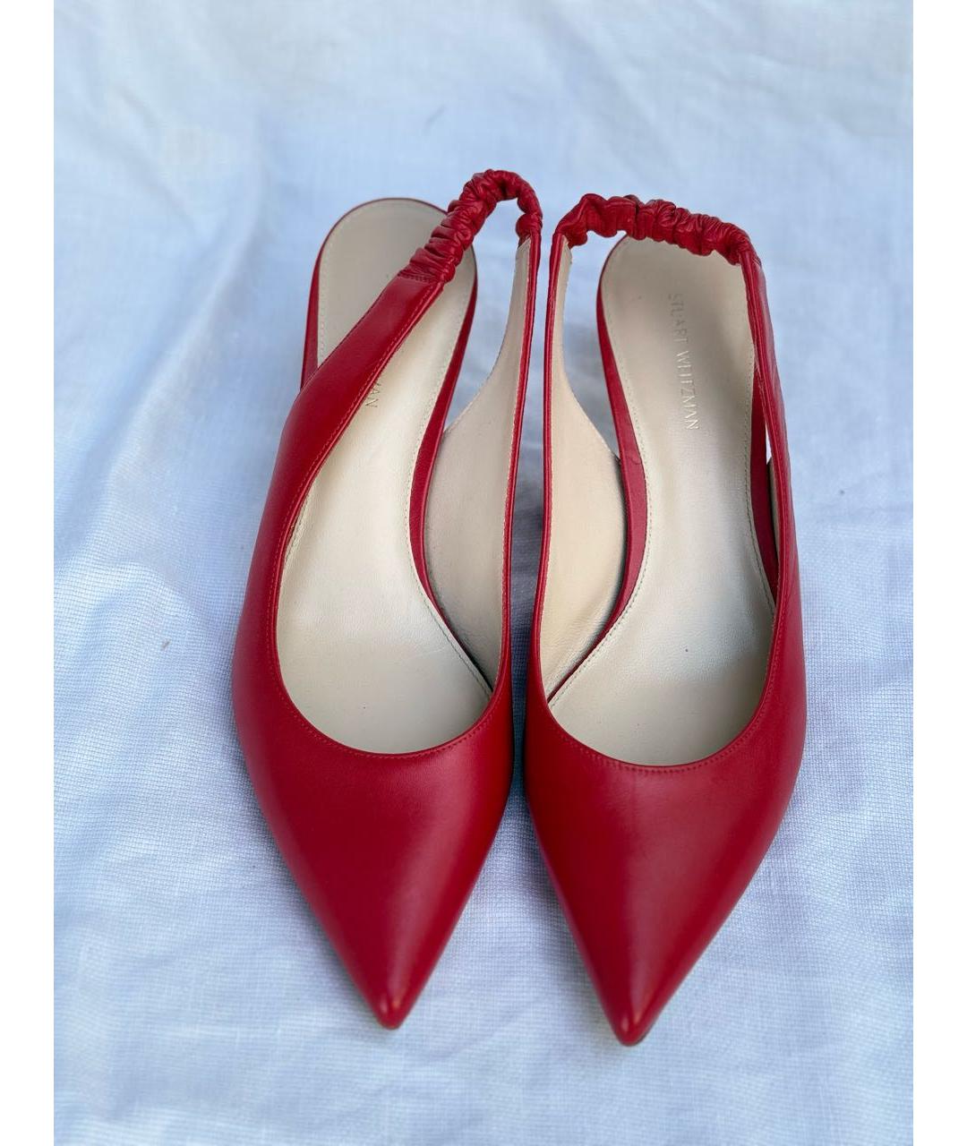 STUART WEITZMAN Красные кожаные туфли, фото 2