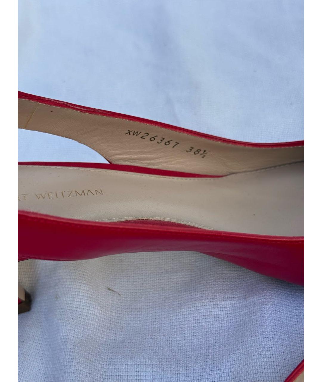 STUART WEITZMAN Красные кожаные туфли, фото 6