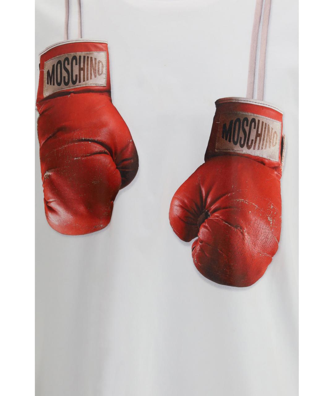 MOSCHINO Белая хлопковая футболка, фото 3
