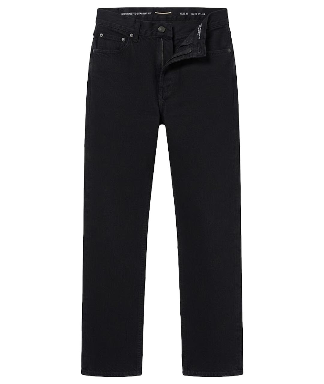 SAINT LAURENT Черные хлопковые прямые джинсы, фото 1