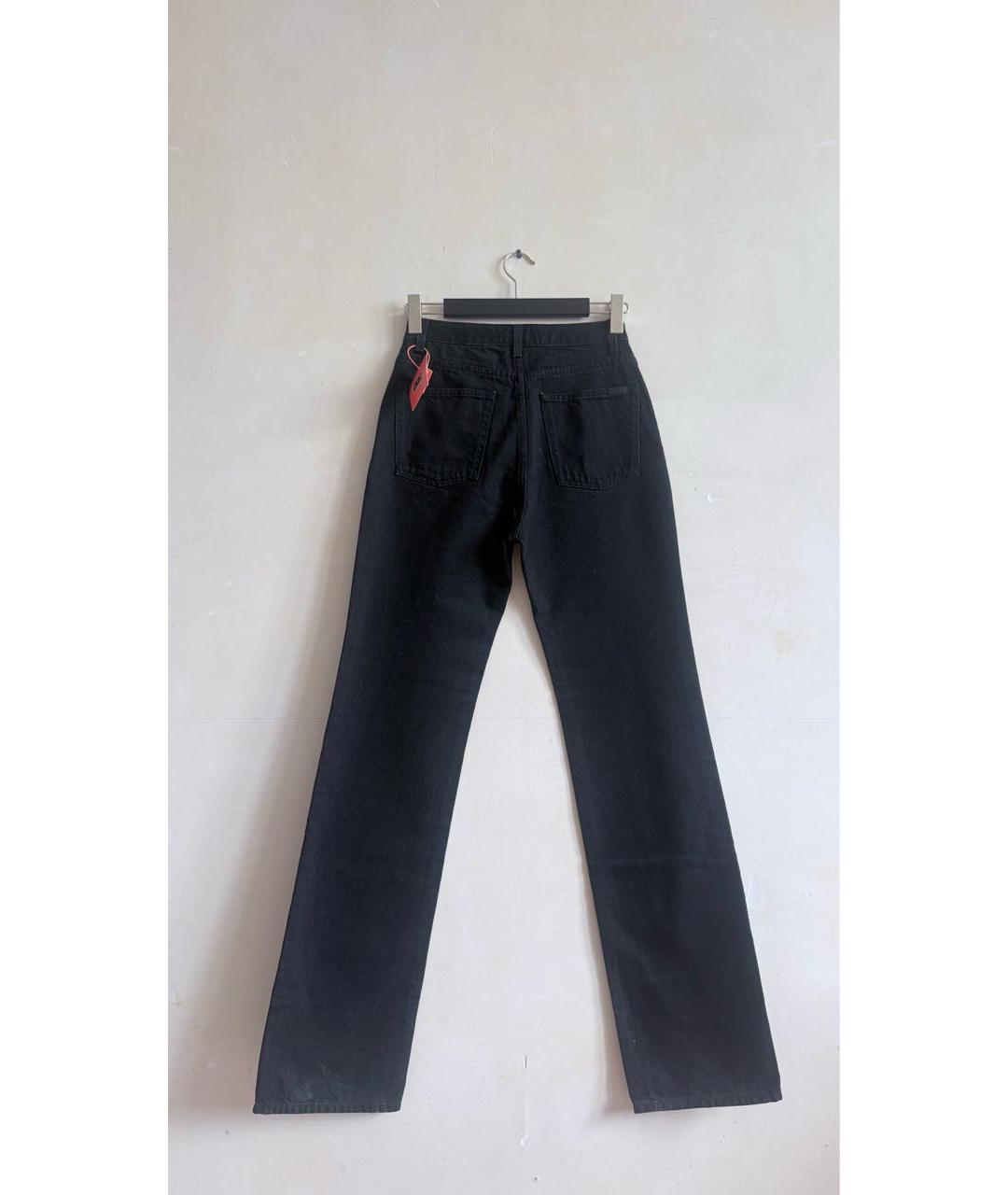 SAINT LAURENT Черные хлопковые прямые джинсы, фото 3