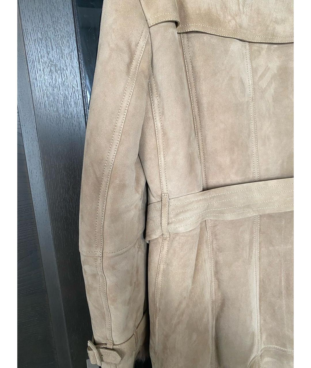 BURBERRY Бежевая замшевая дубленка, фото 6